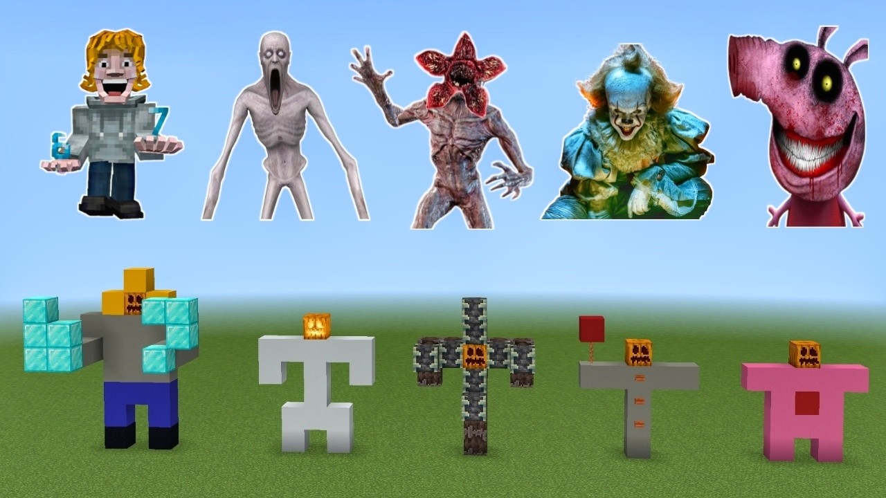 I Spawned New 67Kid Scp096 Stranger Things Pennywise And Peppa pig Minecraft PE