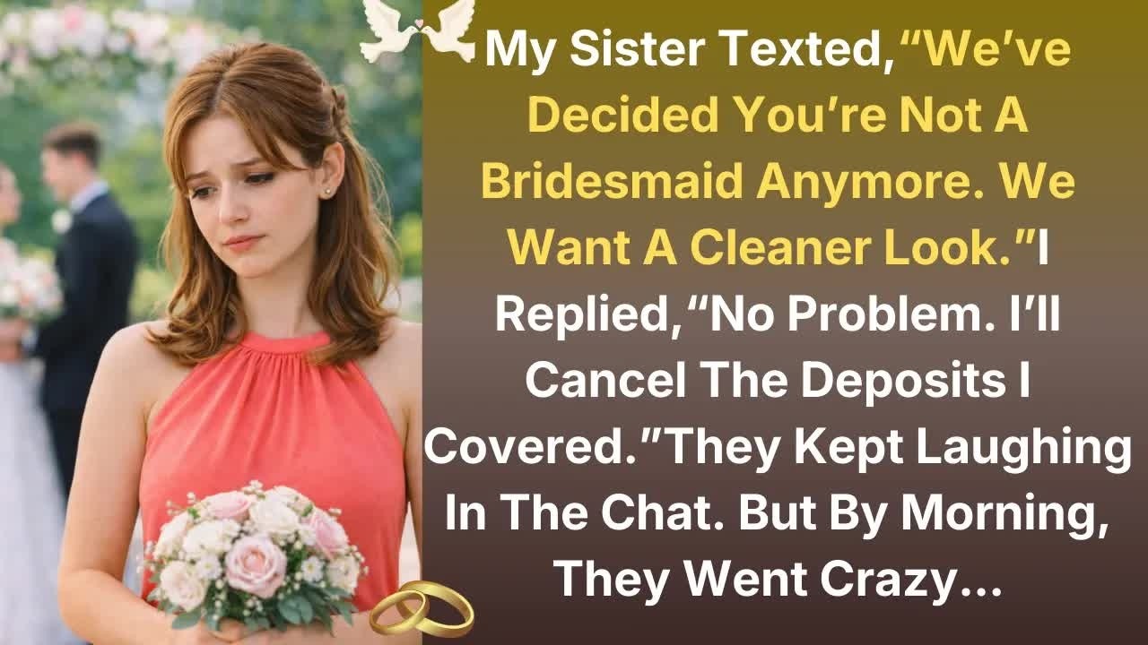 My Sister Texted,“We’ve Decided You’re Not A Bridesmaid Anymore  We Want A Cleaner Look ”I Repli