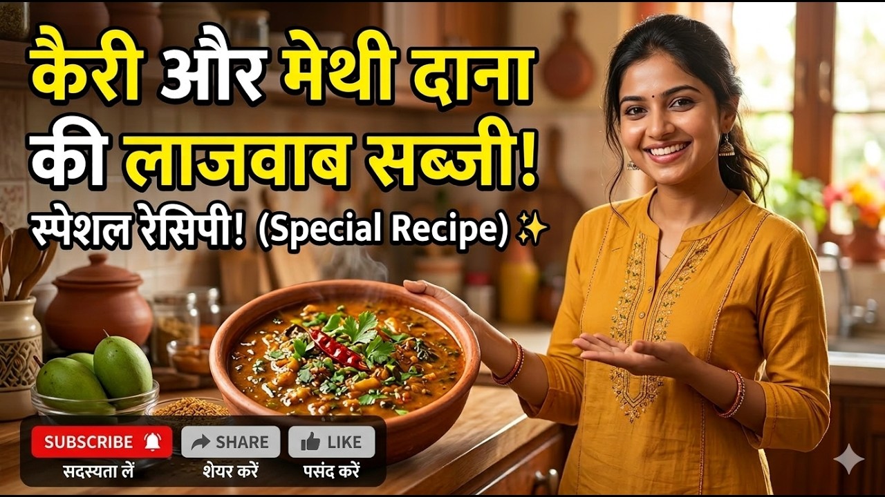 Keri Dana Methi Sabzi Recipe |Sweet & Sour Raw Mango Curry #KeriMethi  #IndianFood #RajasthaniFood