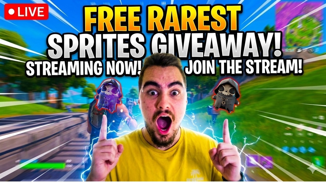 Fortnite Live: GIVING AWAY ALL RARE SPRITES! GRIM REAPER!!