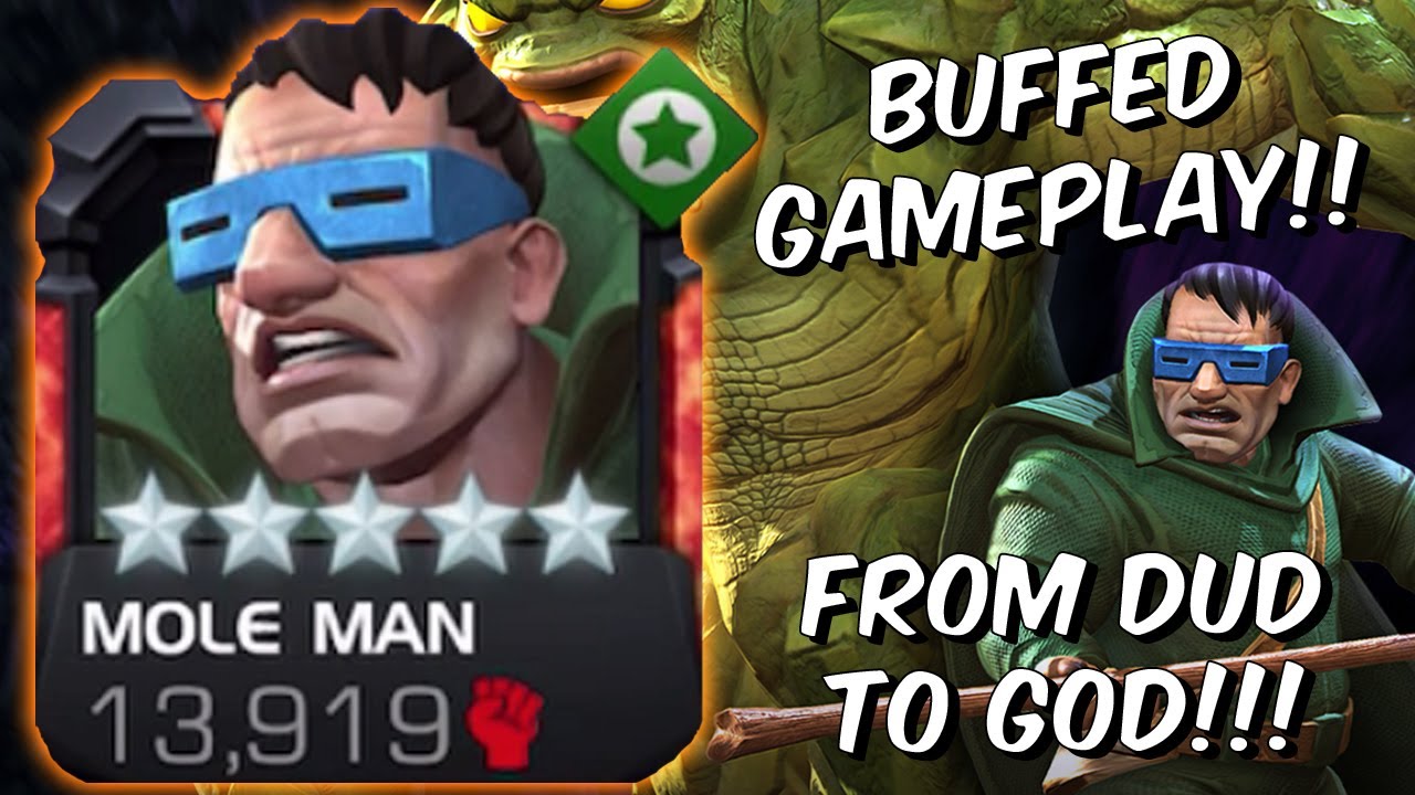 Buffed Mole Man 5 Star Gameplay - FROM DUD TO GOD!!! FANTASTIC BUFF!! - Marvel Contest of Champions