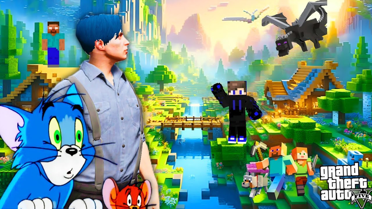 ကျနော် Tom&Jerryနဲ့အတူ Minecraftကမ္ဘာထဲမှာအသက်ရှင်ခဲ့တယ်/ Playing Minecraft in GTA V