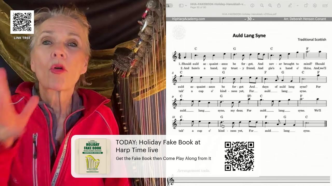 Harp Time Live Today - looks at the HOLIDAY FAKE BOOK