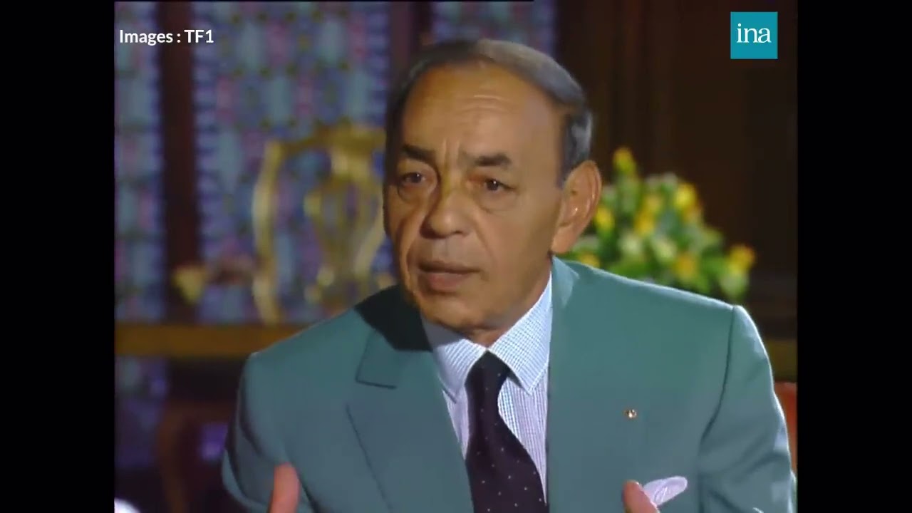 لقاء صحفي لجلال الملك الحسن الثاني مع قناة فرنسية برنامج 7/7