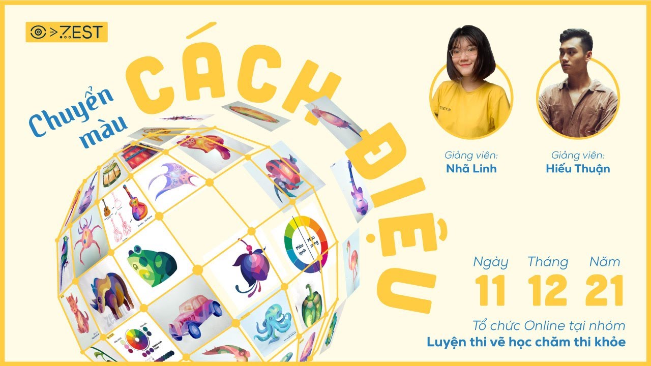 Cách chuyển màu cách điệu trong môn trang trí màu.