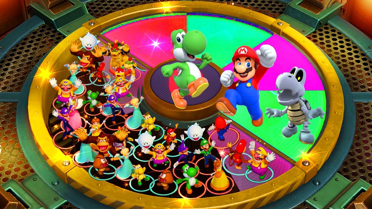 Super Mario Party Minigames - Mario vs Dry Bones vs Yoshi vs Hammer Bro