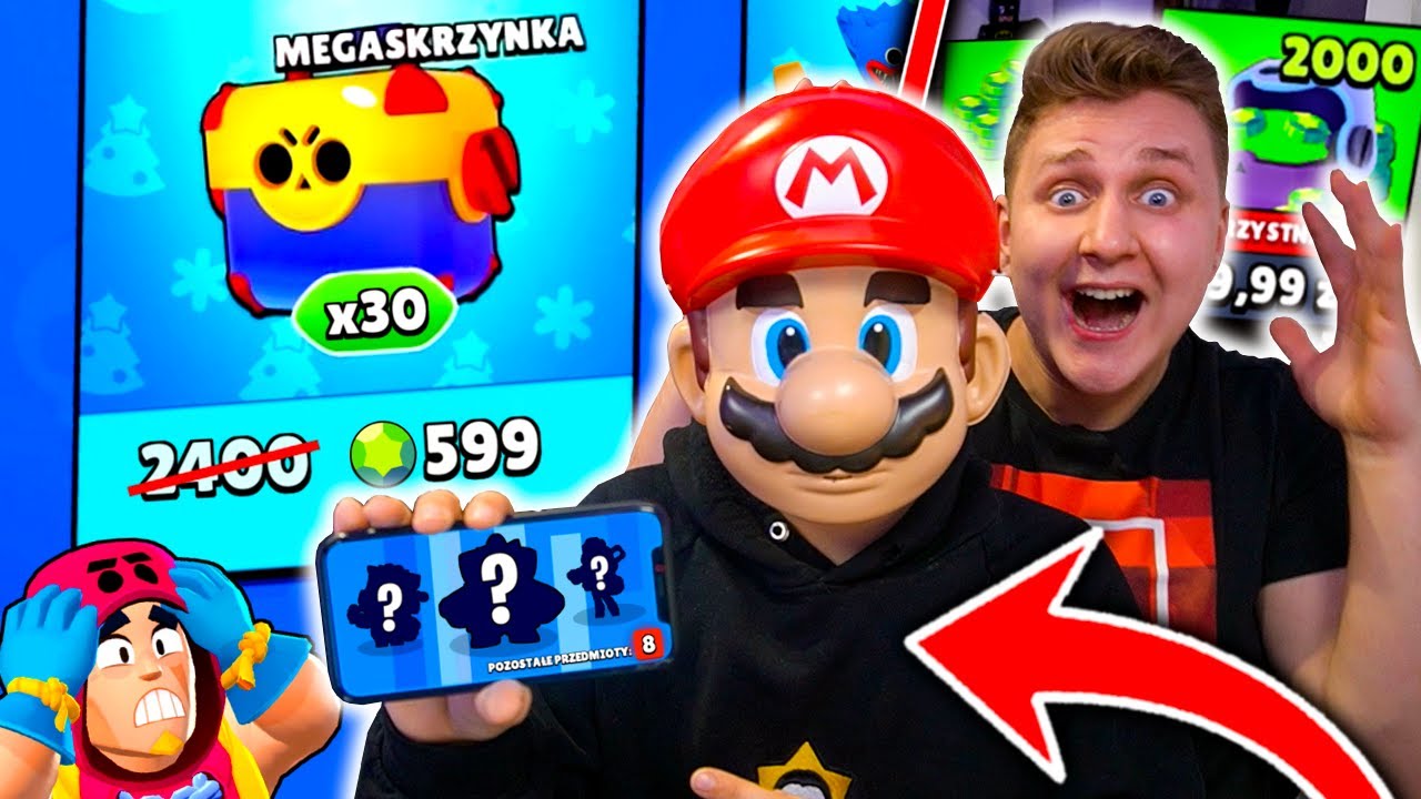 KUPIŁEM 30x MEGA BOXÓW żeby TRAFIĆ mu 4 NOWYCH ZADYMIARZY!😱 (Młodszy Brat ANTYPRANK w Brawl Stars!)