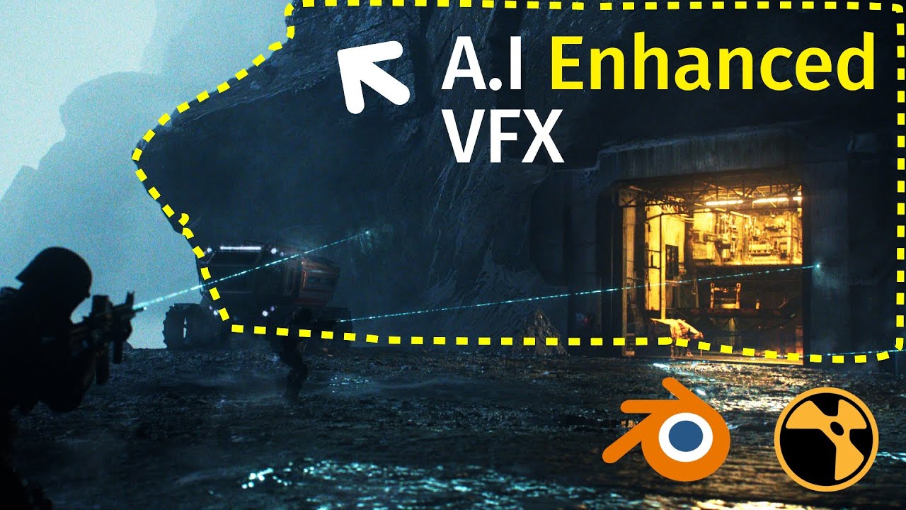 Blender + Nuke | Улучшенный с помощью ИИ процесс цифровой матовой живописи