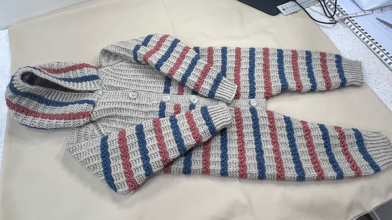Hand Knitted Romper (Onesie) with Hoodie - For ages 1-2 Years Old