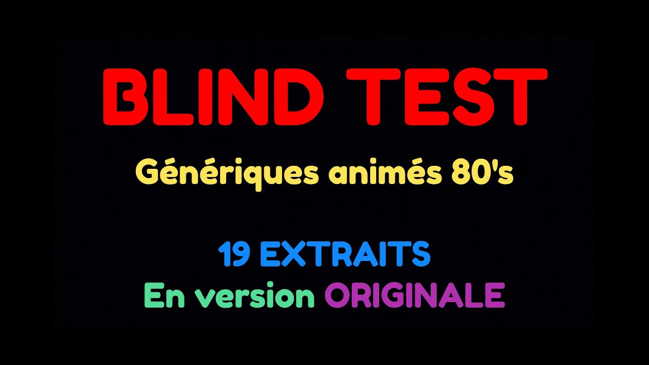 Blind Test- Dessins animés 70's/80's version originale