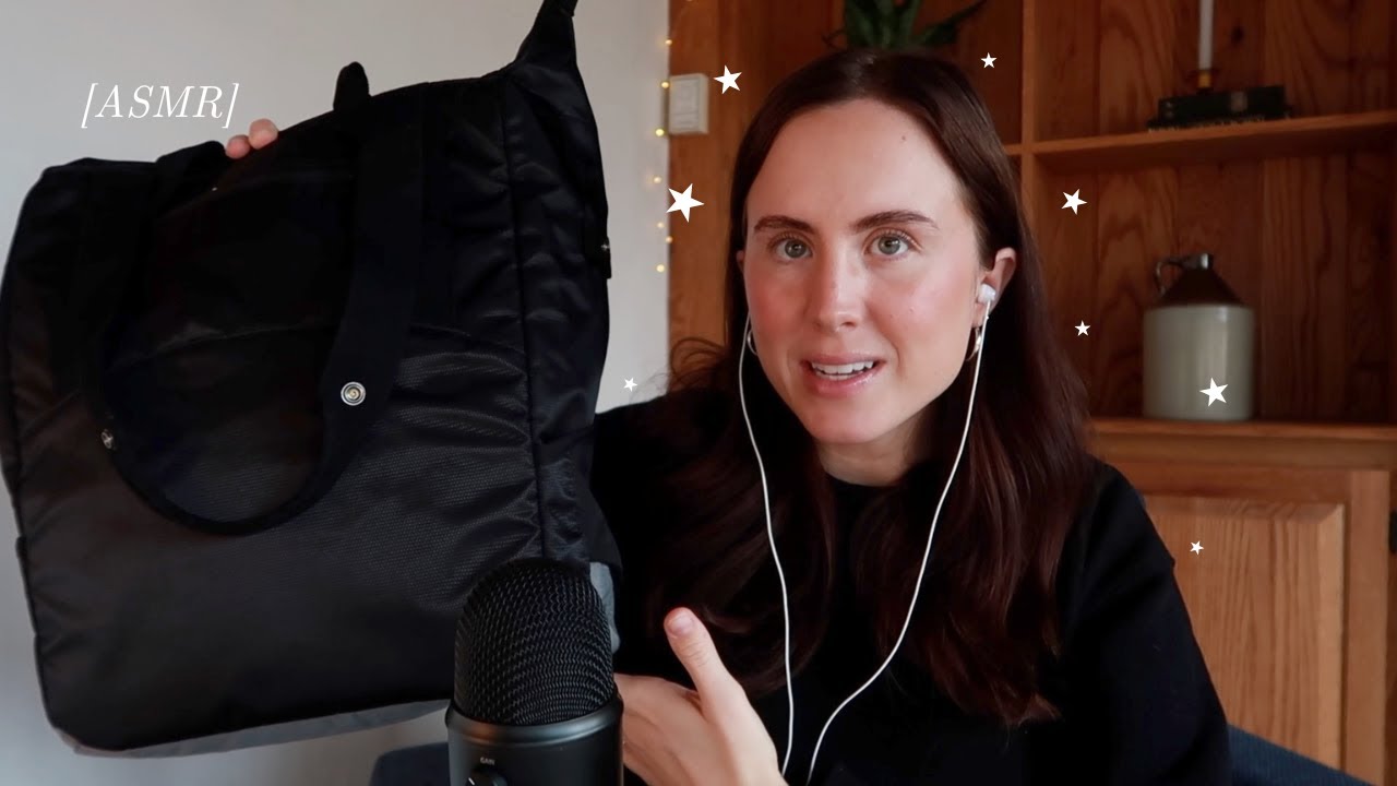 ASMR 🌙 What's In My Bag? (Clicky Whispers, Wrapper Crinkling, Over Explaining)