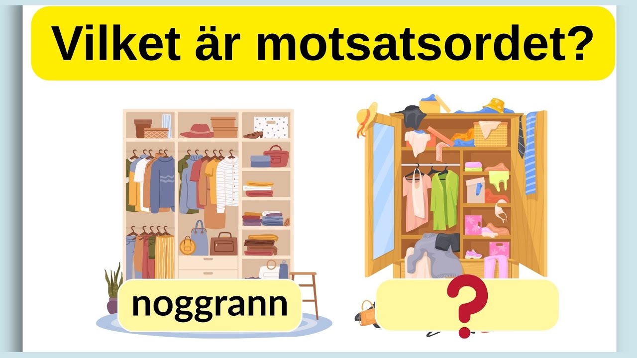 Svenska Motsatser & Synonymer - Lär dig nya ord (SFI Övning)