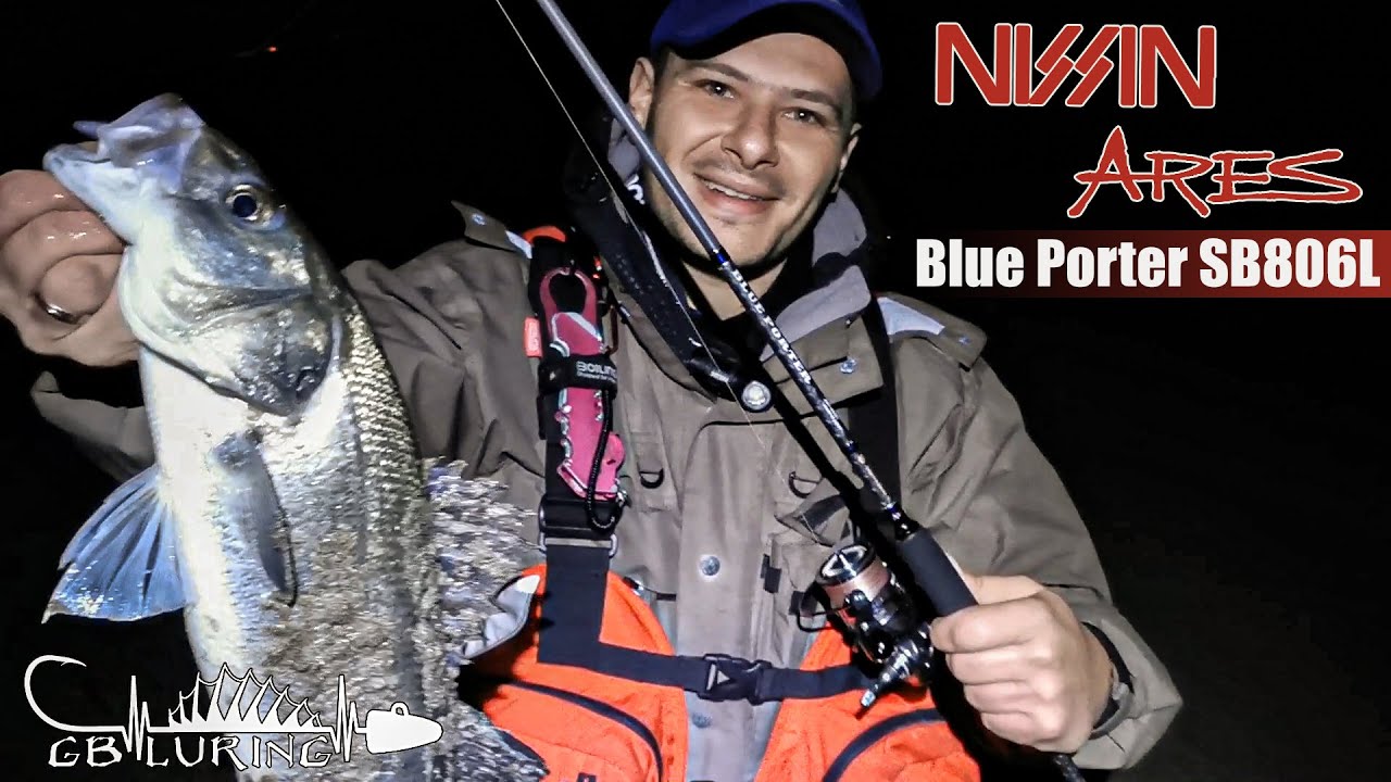 NISSIN-ARES Blue Porter SB806L fight with a good Seabass