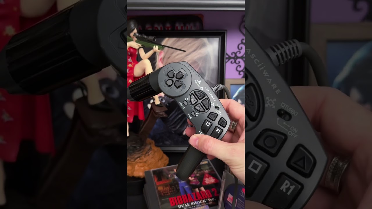 Biohazard 2 on the PS1 with the official Resident Evil controller hooked up to a Sony PVM