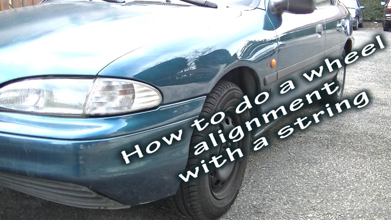 How to do a wheel alignment using a string