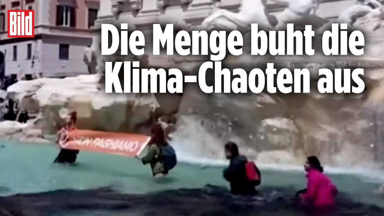 Klima-Aktivisten ruinieren Trevi-Brunnen in Rom mit schwarzer Farbe