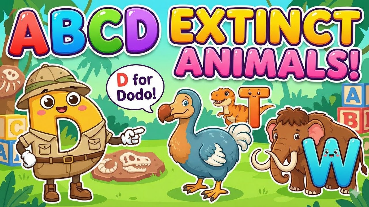 A to Z Alphabet Learning with Extinct Animals | Kids ABCD Learning Video | Rocky 4.0
