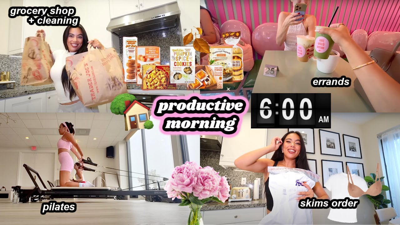 6am productive day in my life 🍂☕️🪵 Workout, Grocery Shop, Pumpkin Spice, Skims Haul & Cozy Vibes