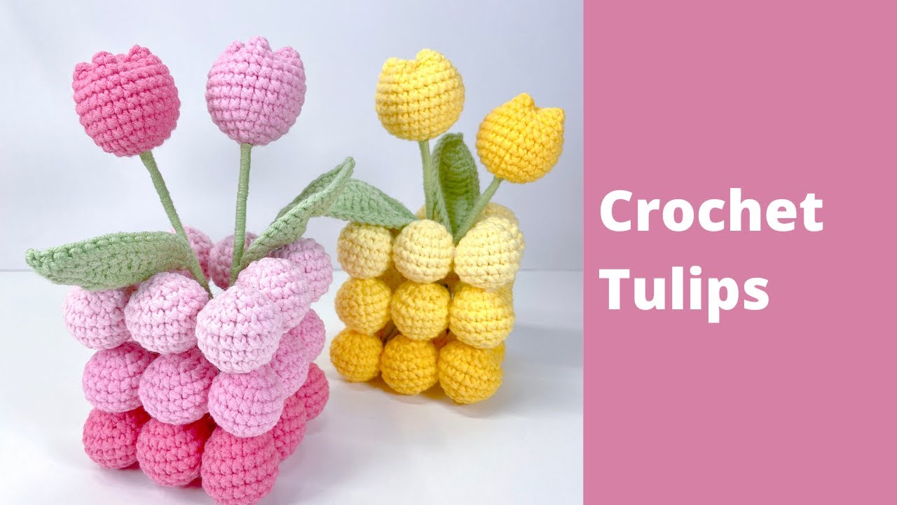 How to Crochet Tulips Decoration | Crochet Tulips in a Pot | Easy Crochet Flowers Tutorial