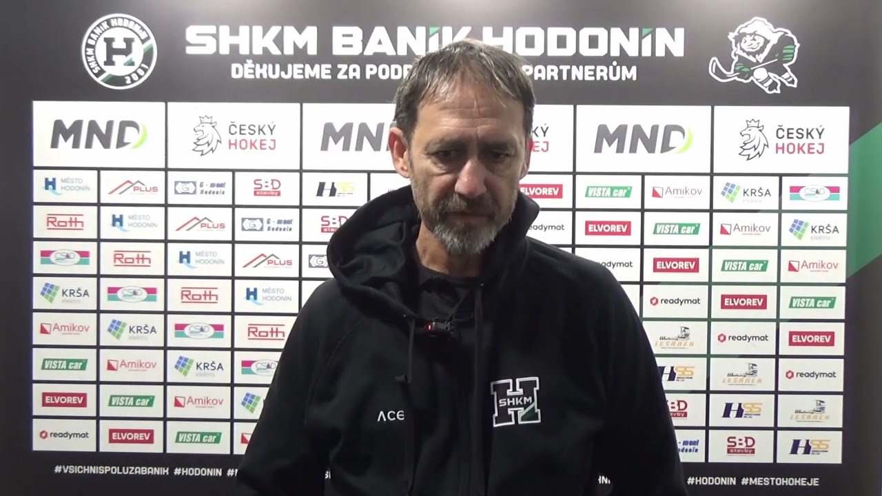 Roman Straka po utkání SHKM Baník Hodonín vs. Velké Meziříčí 2:1 (2. liga 2025/26)