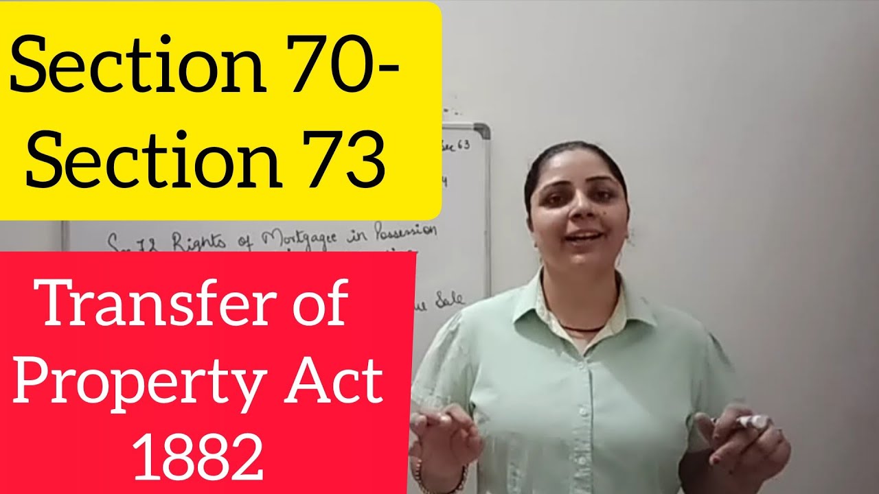 Section 70-73 || Transfer of Property Act, 1882 #archnasukhija #transferofpropertyact