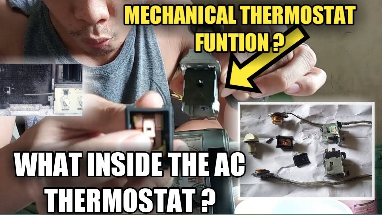 ANO ANG TRABAHO NG THERMOSTAT SA AIRCON AT ANU ANG NASA LOOB NITO ?