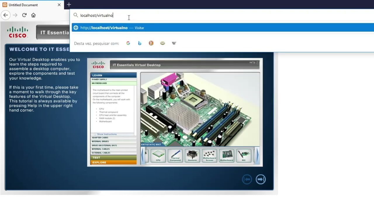 Tutorial de configura&ccedil;&atilde;o do simulador Cisco IT Essentials Virtual Desktop/Laptop