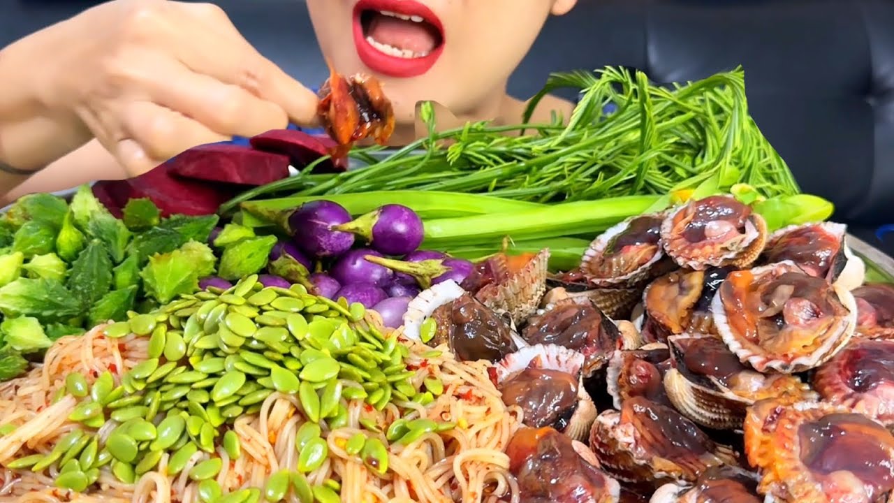 Thaifood ASMR ซั่วหอยแครง น้ำปลาร้า Cockle sua and fermented fish MUKBANG show