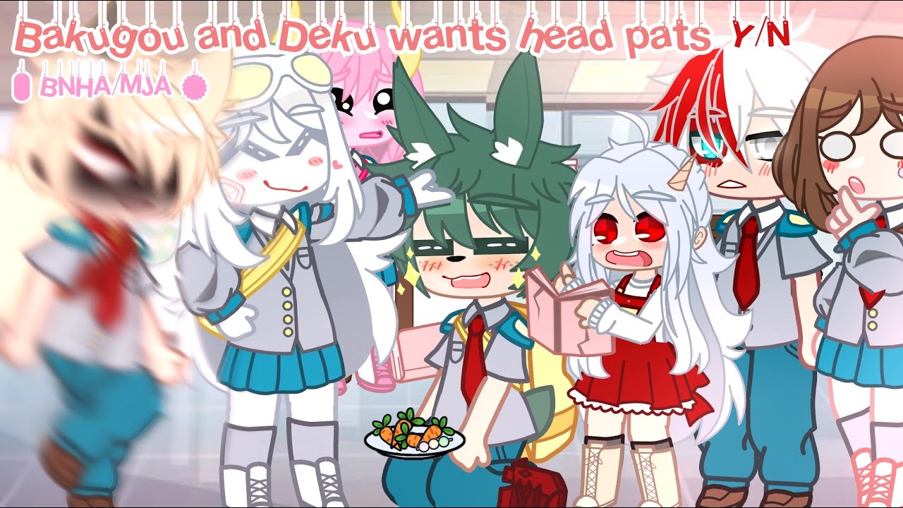 || Bakugou and Deku wants head pats || BNHA/MHA || Y/N || Bunny Deku and Pomeranian Bakugou ||