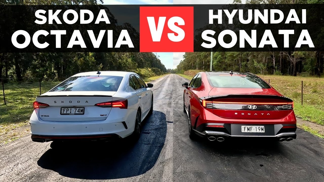 Дрэг-рейс: Hyundai Sonata N Line 2026 года против Skoda Octavia RS – разгон от 0 до 100 км/ч и ср...