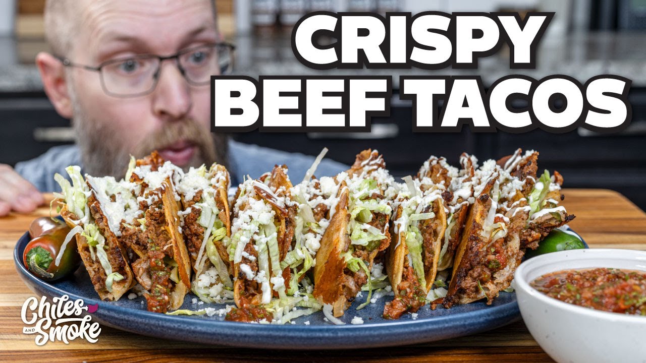 CRISPY Beef Tacos on the Griddle (Tacos Dorados)  |  Weber Slate Griddle