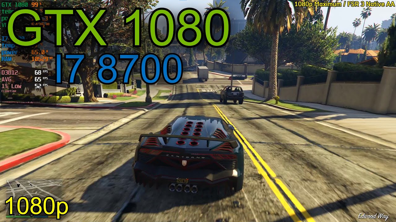 GTX 1080 + I7 8700 - GTA 5 Enhanced Edition - 1080p - All Settings