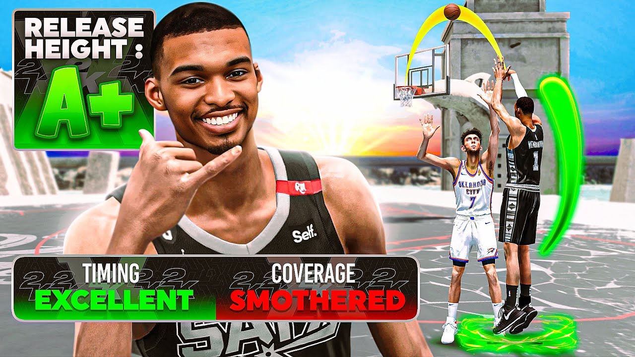 7'4 VICTOR WEMBANYAMA + HIGHEST JUMPSHOT RELEASE is UNGUARDABLE in NBA 2K24