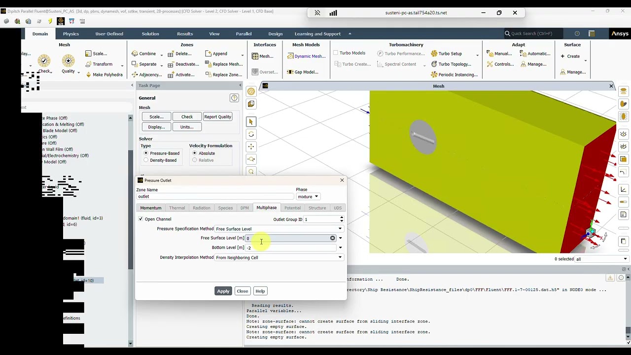Движение лодки на волнах | Учебное пособие по динамической сетке ANSYS Fluent