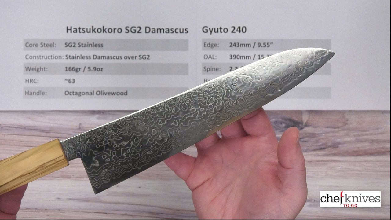 Краткий обзор Hatsukokoro SG2 Damascus Gyuto 240mm