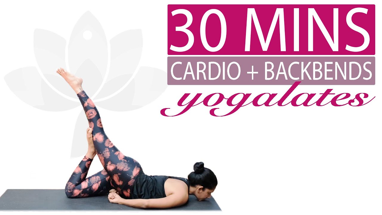 Cardio Surya Namaskar + Backbends | Yoga Workout for Back & Spine | FIT 30 | Yogalates with Rashmi