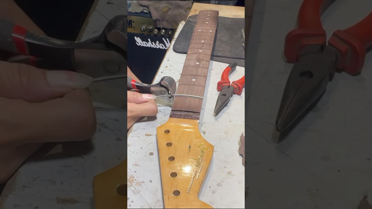 How to refret a guitar #guitarrepair #refret