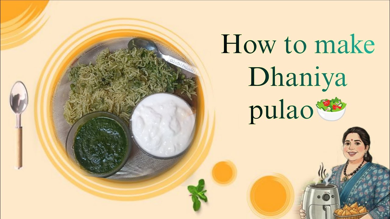 Hari hari freshness in every bite 💚 Dhaniya Pulao love with @Airfryerwalimummy 