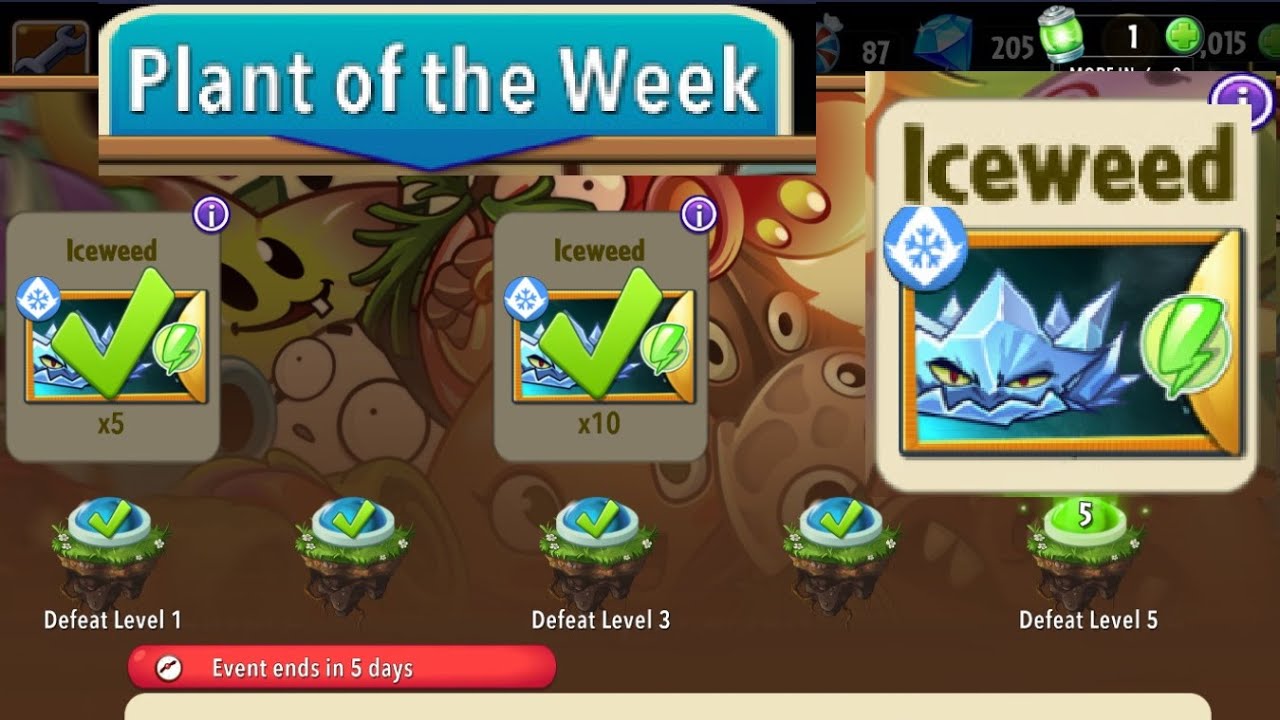 PLANTS VS ZOMBIES 2  - ICEWEED - PLANT OF THE WEEK - gameplay - 2026
