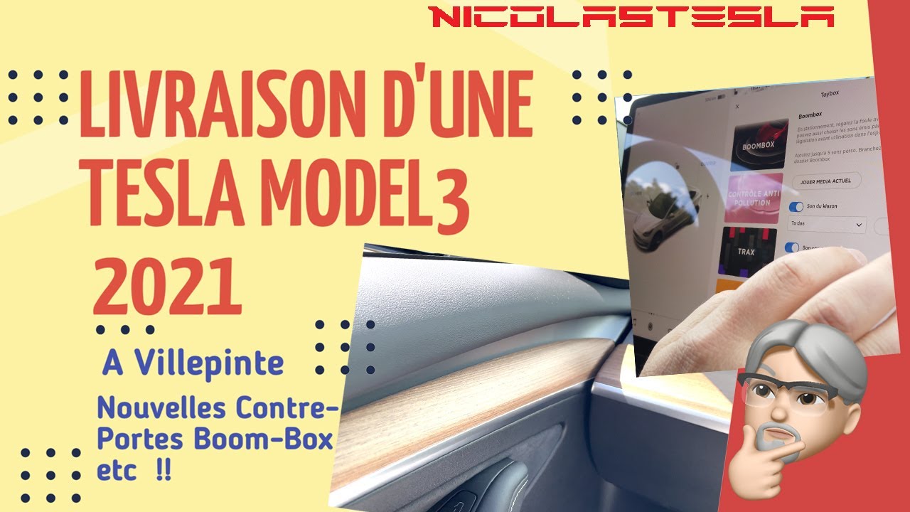Livraison d'une Tesla Model3 2021 à Villepinte ! Réception, contre-portes et BoomBox !