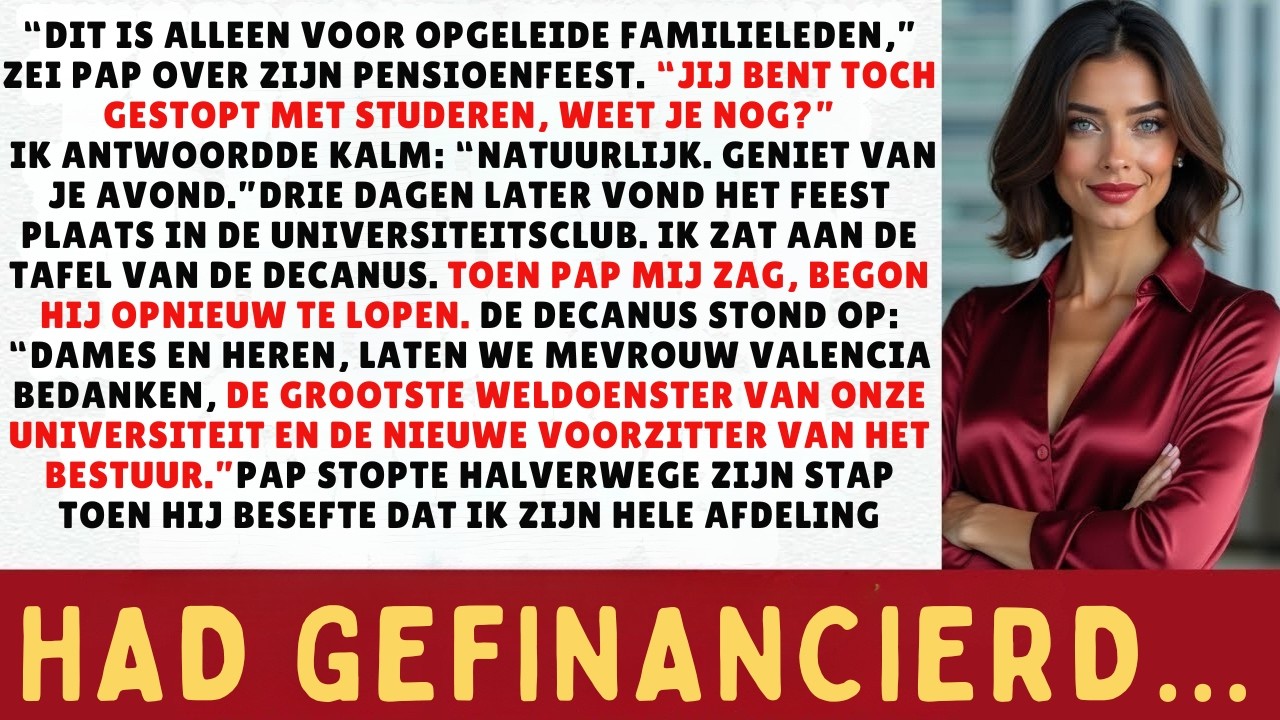 OP PAP’S PENSIOENFEEST STOND: “KOM NIET, JE BENT GESTOPT MET STUDEREN” –