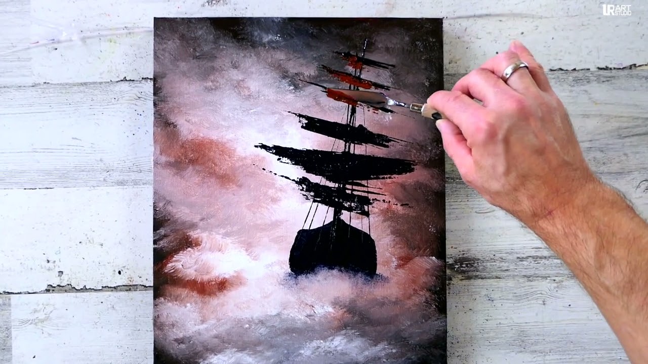 Into the Storm: Create a Dramatic Painting of an Old Ship in Rough Waters | Easy Guide