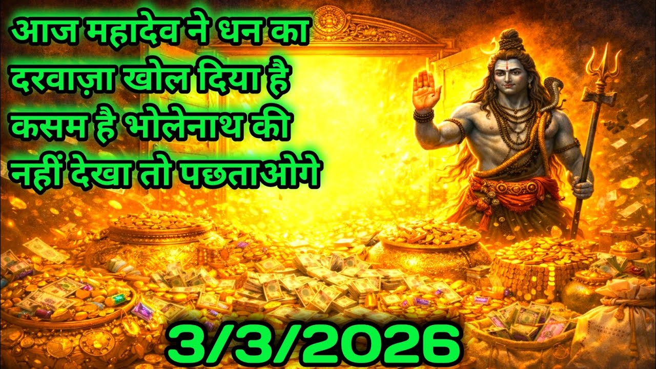 108🌈🕉 3 मार्च 2026 का महादेव जी का संदेश | जरूर सुनें | Mahadev Message Today #godmessage