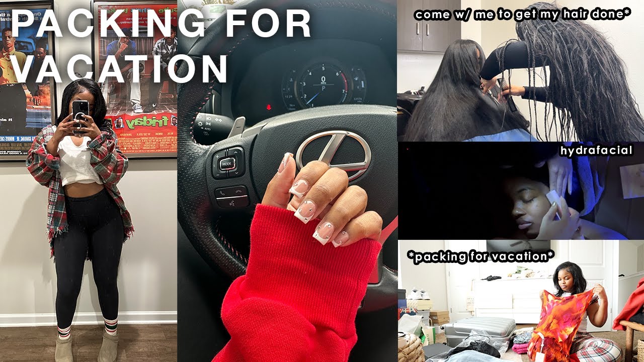 VLOG | PACKING FOR VACATION! new hair, nails & hydrafacial + CHRISTMAS morning snippet!