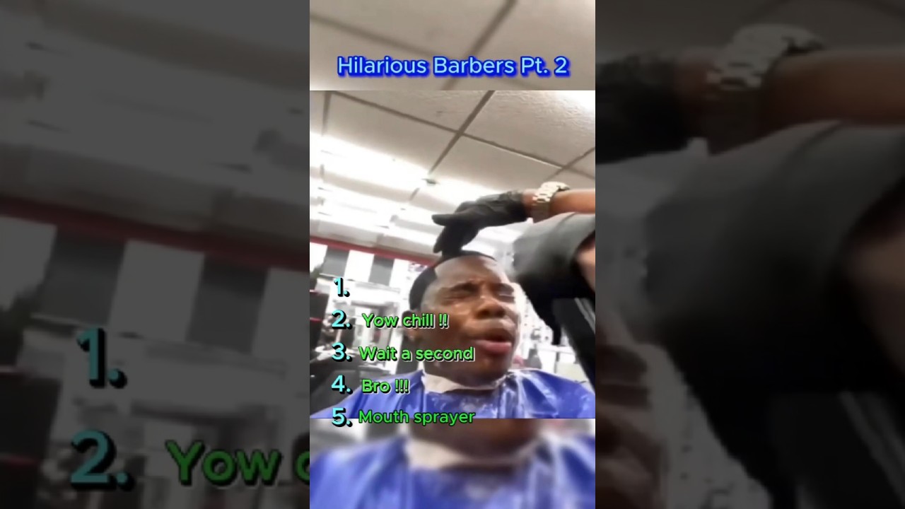 Barbers Pranking Clients with MASSIVE Water Sprays! 😂✂️💦💦 #BarberPranks #WaterSpray #FunnyMoments