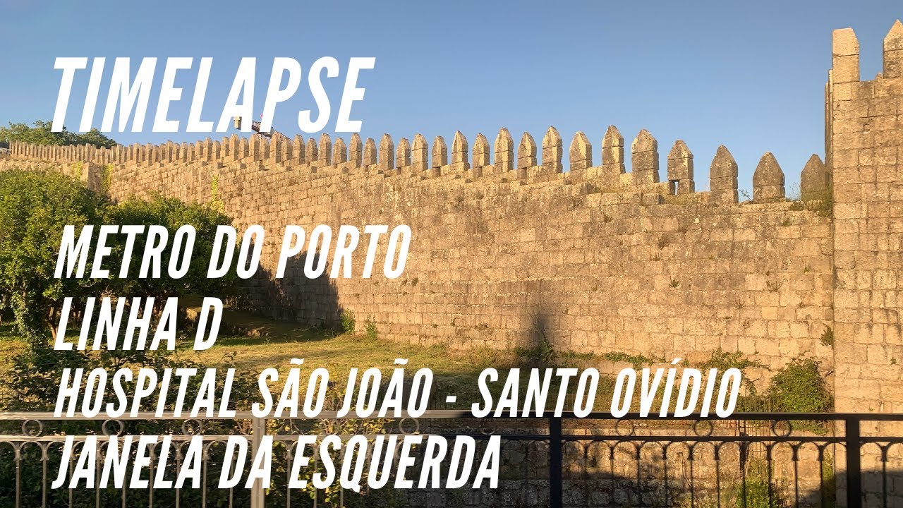 🇵🇹Ⓜ️ Timelapse Metro do Porto - Linha D - Hospital São João ➜ Santo Ovídio (janela da esquerda)