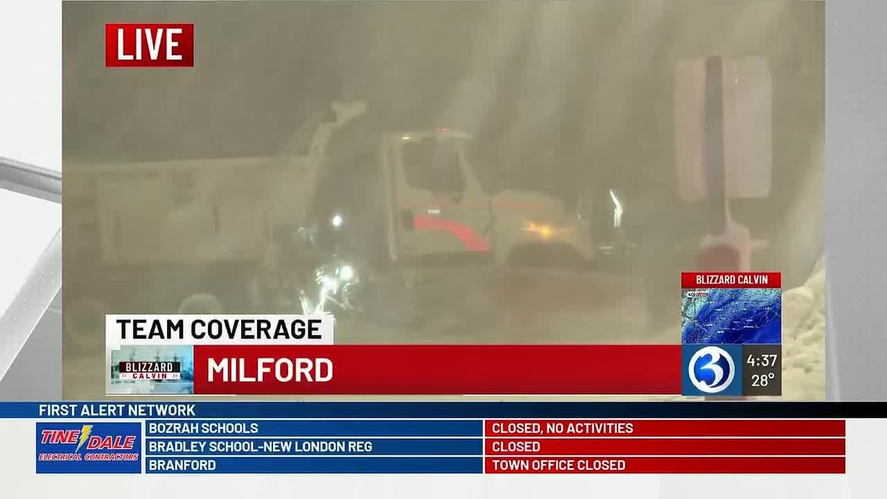 Milford crews work in blizzard