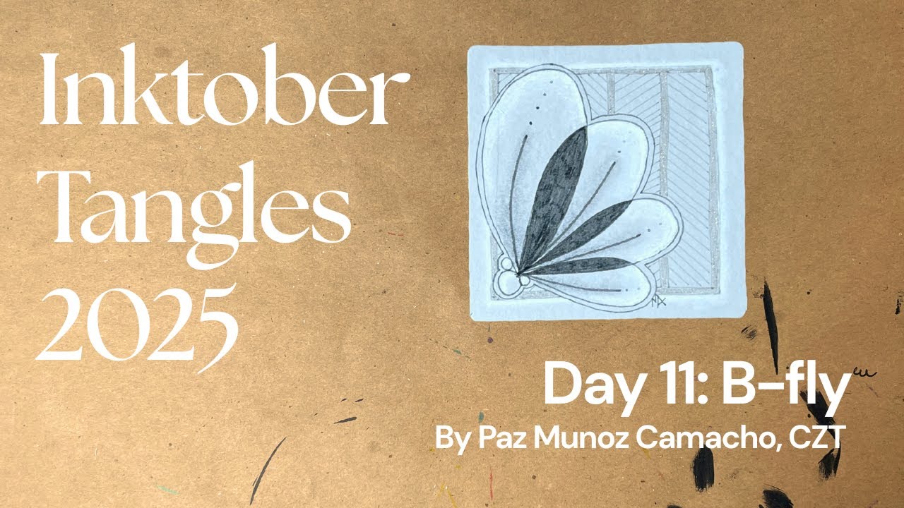 Inktober Tangles 2025 - Day 11 - B-fly