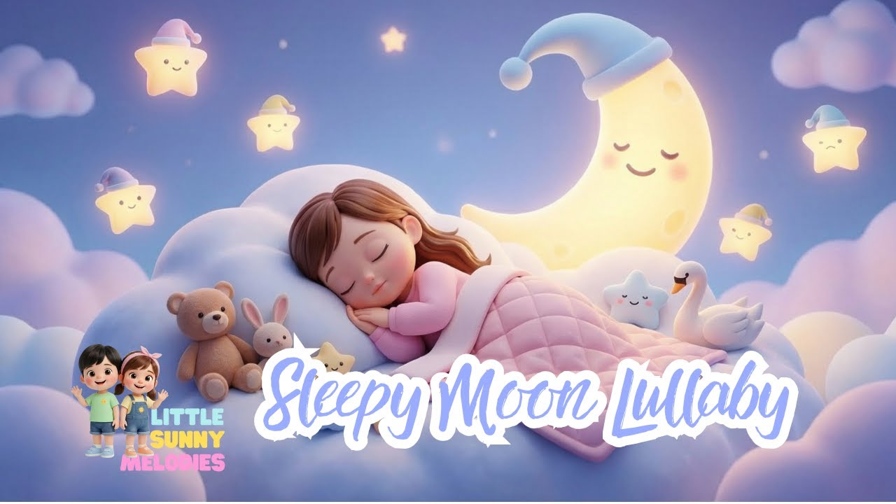 Sleepy Moon Lullaby | Baby and Toddlers Sleep Music | Gentle Bedtime Song with Lyrics