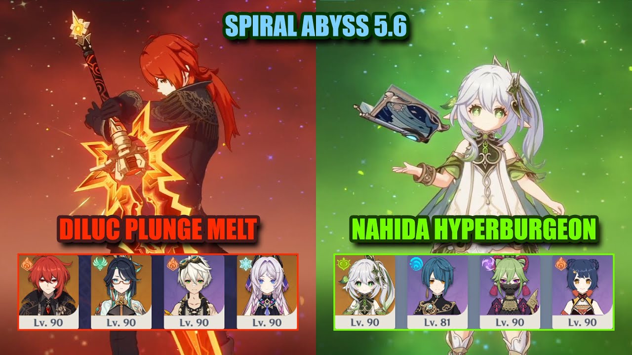 Diluc Plunge Melt & Nahida Hyperburgeon | Spiral Abyss 5.6 | Genshin Impact